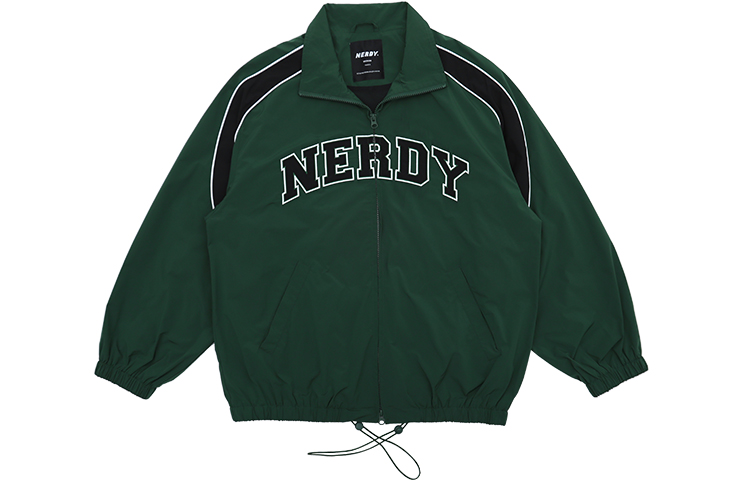 Nerdy SS23 Large Logo Patchwork Jacket Unisex Deep Green PNEC23WJ0139