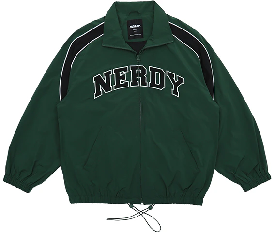 nerdy-ss-23-large-logo-patchwork-jacket-unisex-deep-green-pnec-23-wj-0139