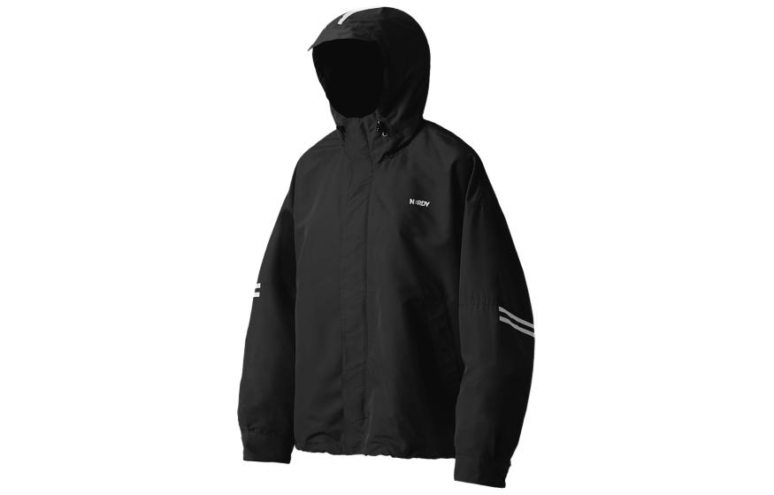 Nerdy SS23 Letter Print Black Hoodie Jacket Unisex. PNES23WJ0901