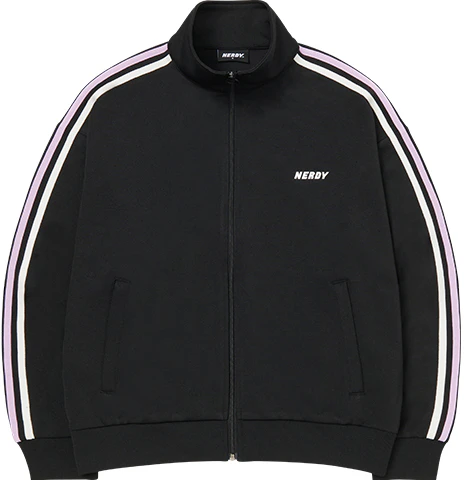 nerdy-ss-23-logo-double-bar-stand-collar-jacket-unisex-black-pnes-23-ka-0101