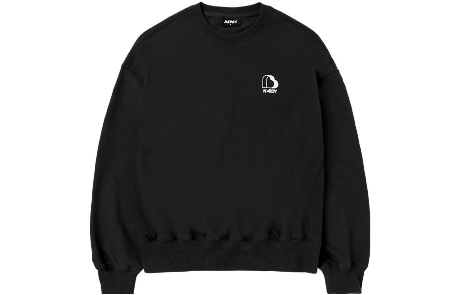 Nerdy SS23 Logo Graphic Pullover Sweatshirt Unisex - Black PNES23KC53