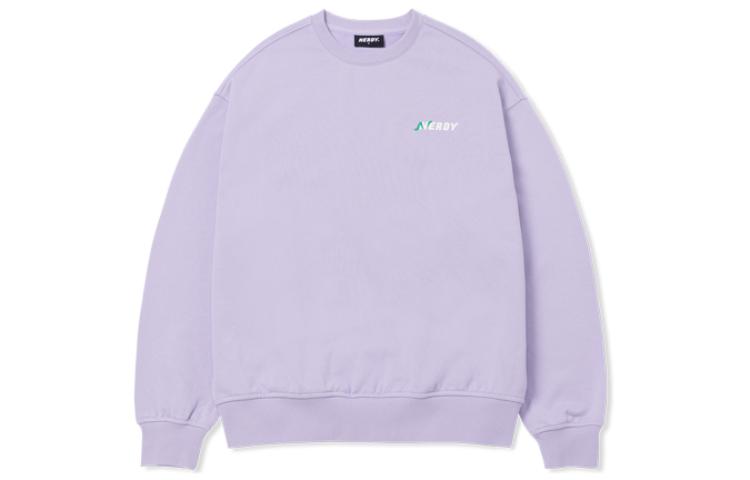 Nerdy SS23 Purple Letter Print Crewneck Long Sleeve Sweatshirt Unisex PNEF22KC1736