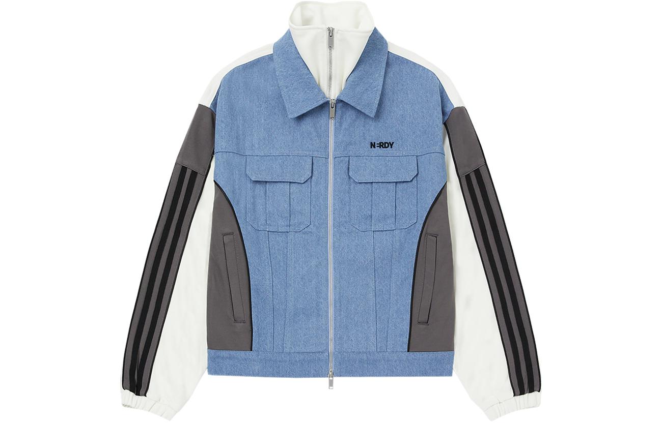 Nerdy SS24 Colorblock Logo Zip Jacket Ivory PNES24TR0603