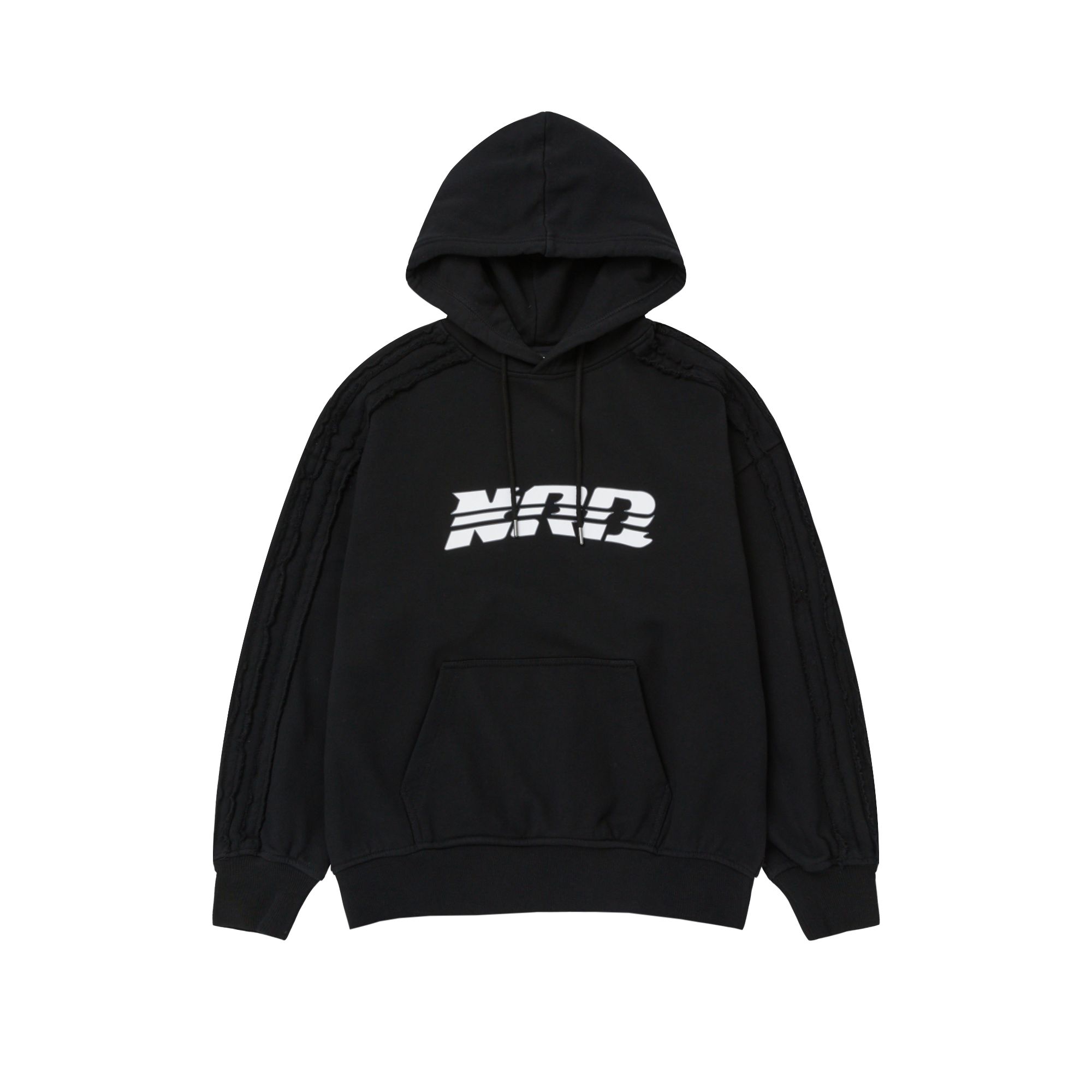 Nerdy SS24 Letter Logo Print Hoodie Unisex Black. PNES24HD1201