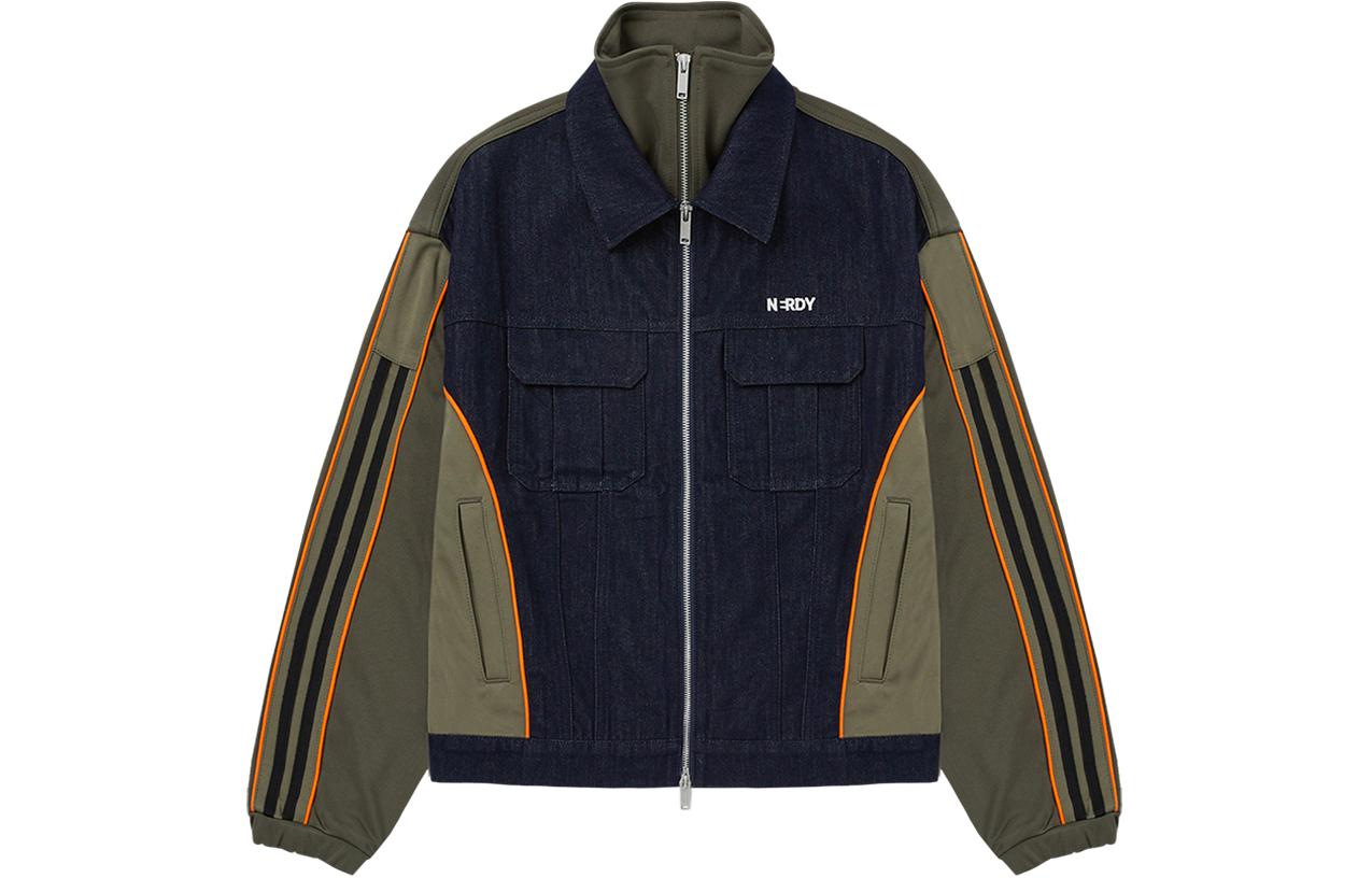 Nerdy SS24 Logo Colorblock Zip Jacket Khaki PNES24TR0633