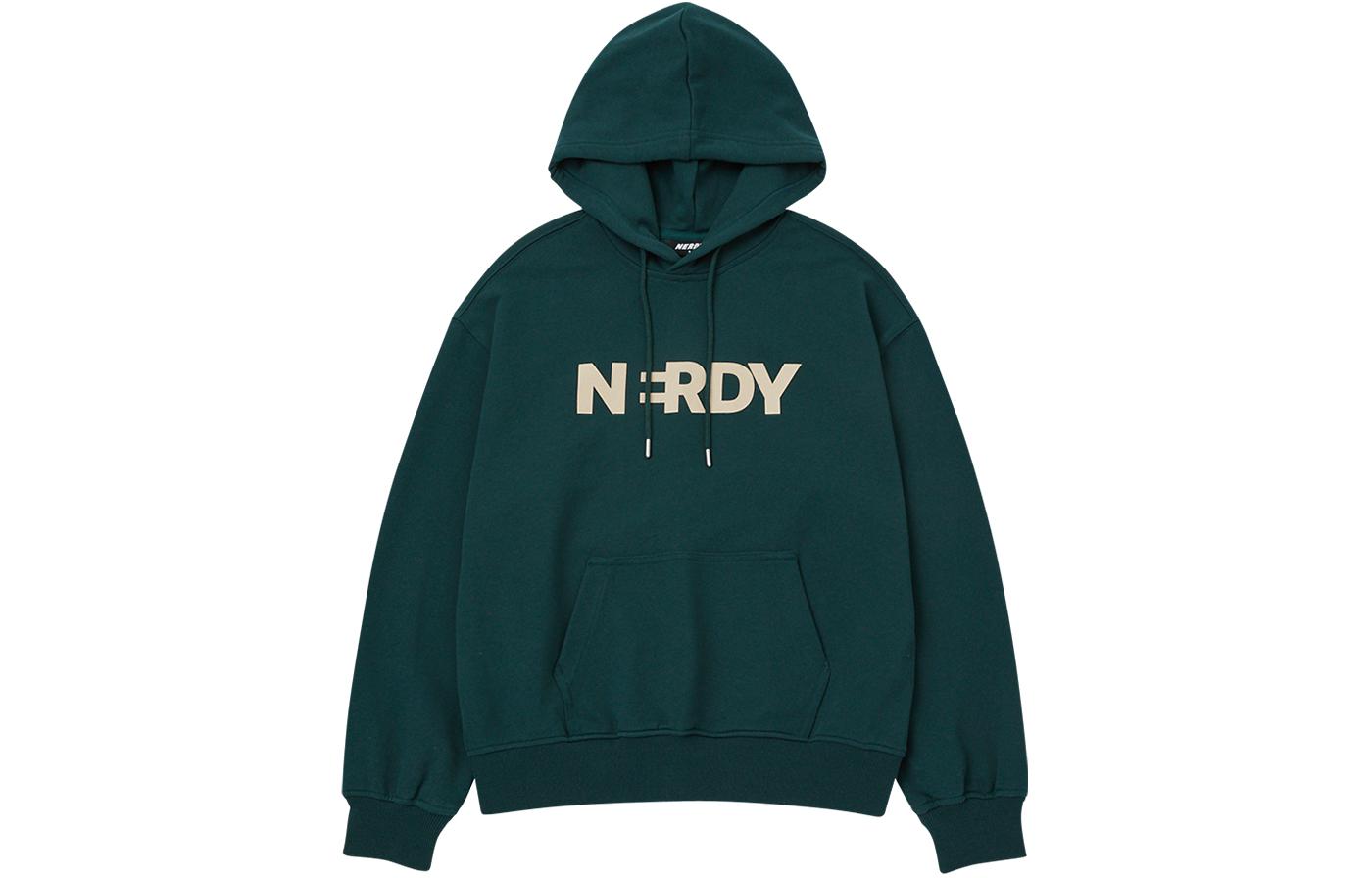 Nerdy SS24 Logo Oversized Hoodie Deep Green Mens PNES24HD1139