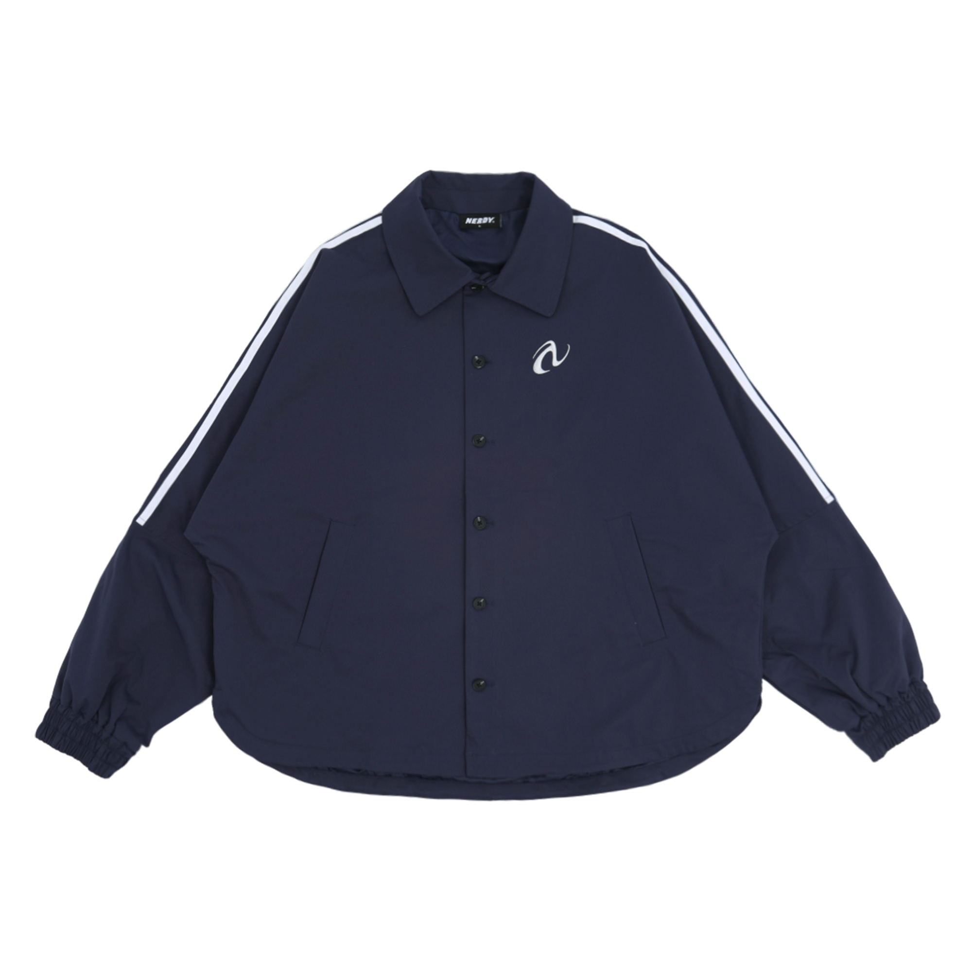 Nerdy SS24 Logo Single-Breasted Long Sleeve Jacket Unisex Deep Blue PNES24SR3016