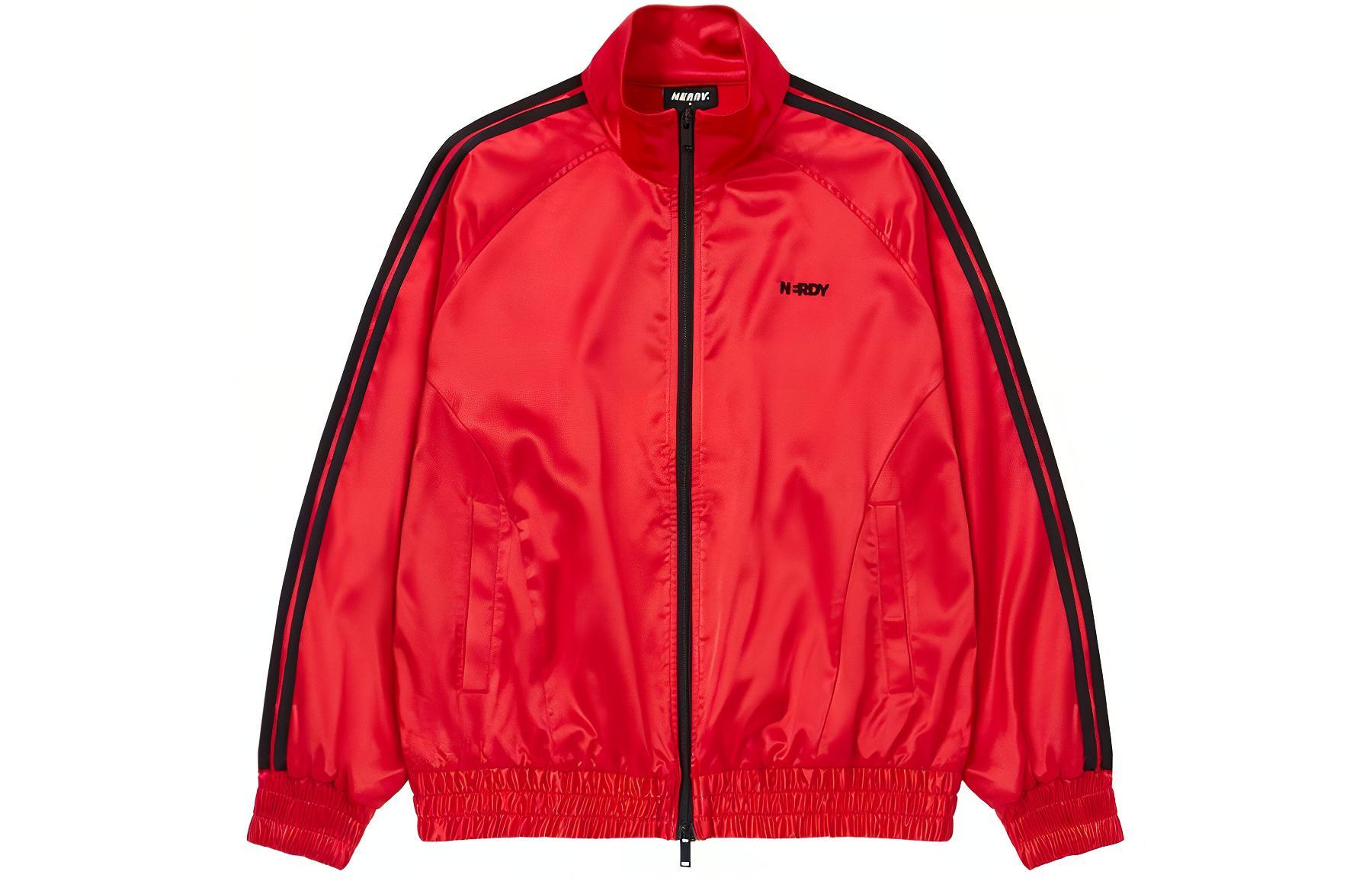 Nerdy SS24 Red Logo Raglan Sleeve Stand Collar Jacket Men PNES24TR0407