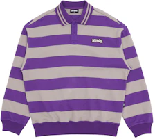 Nerdy Striped Color Block Polo Sweatshirt Unisex Deep Purple PNEQ23LT0242 Nerdy Striped Color Block Polo Sweatshirt Unisex Deep Purple PNEQ23LT0242