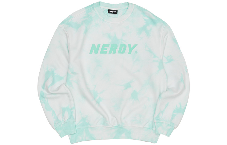 Nerdy Tie-Dye Pullover Crewneck Sweatshirt Unisex Green - Perfect Gift Choice PNES22KC0910