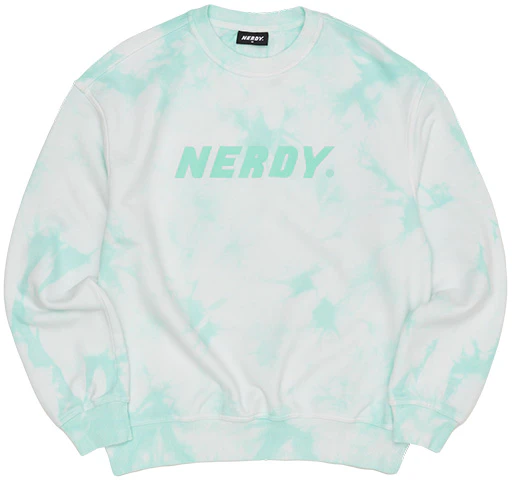 nerdy-tie-dye-pullover-crewneck-sweatshirt-unisex-green-perfect-gift-choice-pnes-22-kc-0910