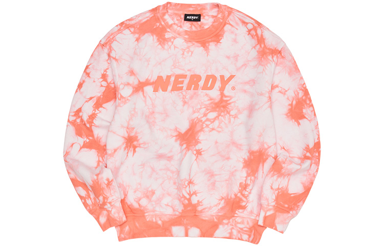 Nerdy Tie-Dye Pullover Sweatshirt Unisex Orange PNES22KC0906