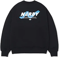 Nerdy Twinkle Taping Black Sweatshirt Unisex Letter Print Long Sleeve Crewneck PNEF22KC1701 Nerdy Twinkle Taping Black Sweatshirt Unisex Letter Print Long Sleeve Crewneck PNEF22KC1701