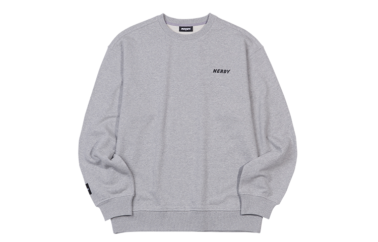 Nerdy Unisex Solid Color Crewneck Sweatshirt - Gray Casual Pullover PNEF20KC0719