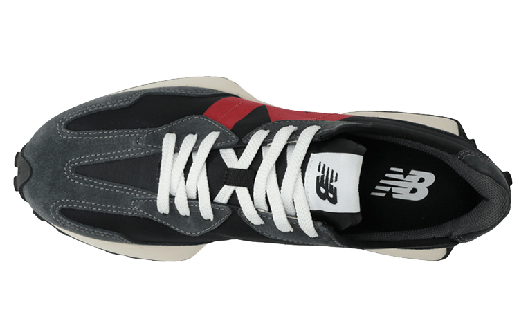 Lookbook New Balance NB 327 舒適 運動 透氣 低幫 跑步鞋 男款 黑紅色