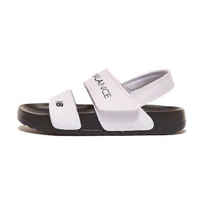 NB 3601 'Velcro Toe Cap Flat Sports Sandals - Black and White'