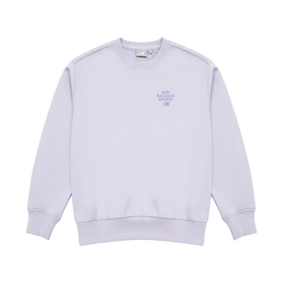 New Balance 3D Logo Embroidered Relaxed Purple Long Sleeve Sweatshirt Unisex 5CD12152-DV