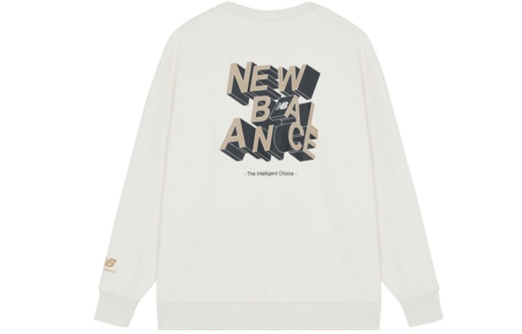 New Balance 3D Logo Print Crewneck Sweatshirt White AMT14318-NMC