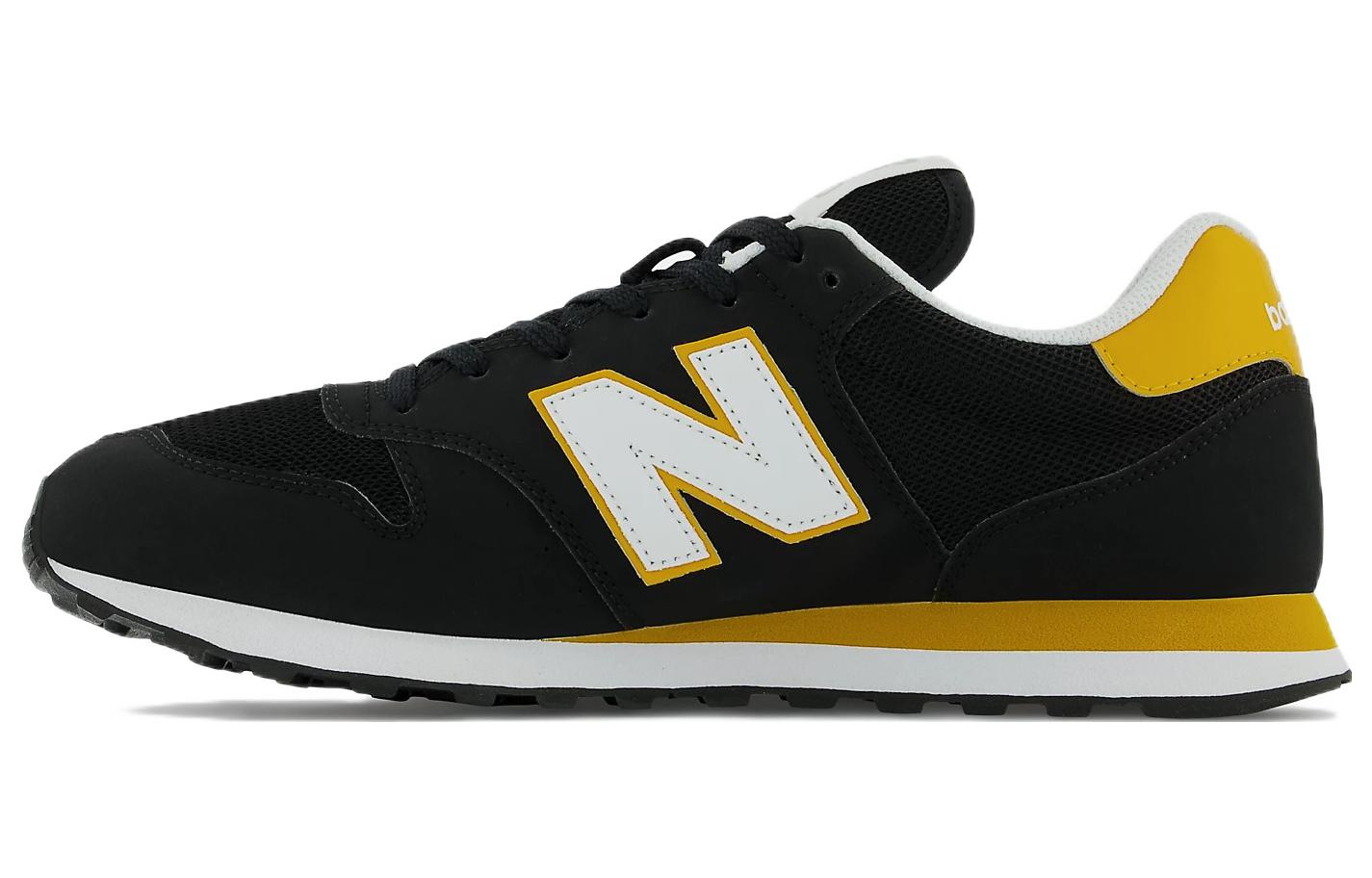 Buy New Balance 500系列 低筒復古跑步鞋 黑黃色