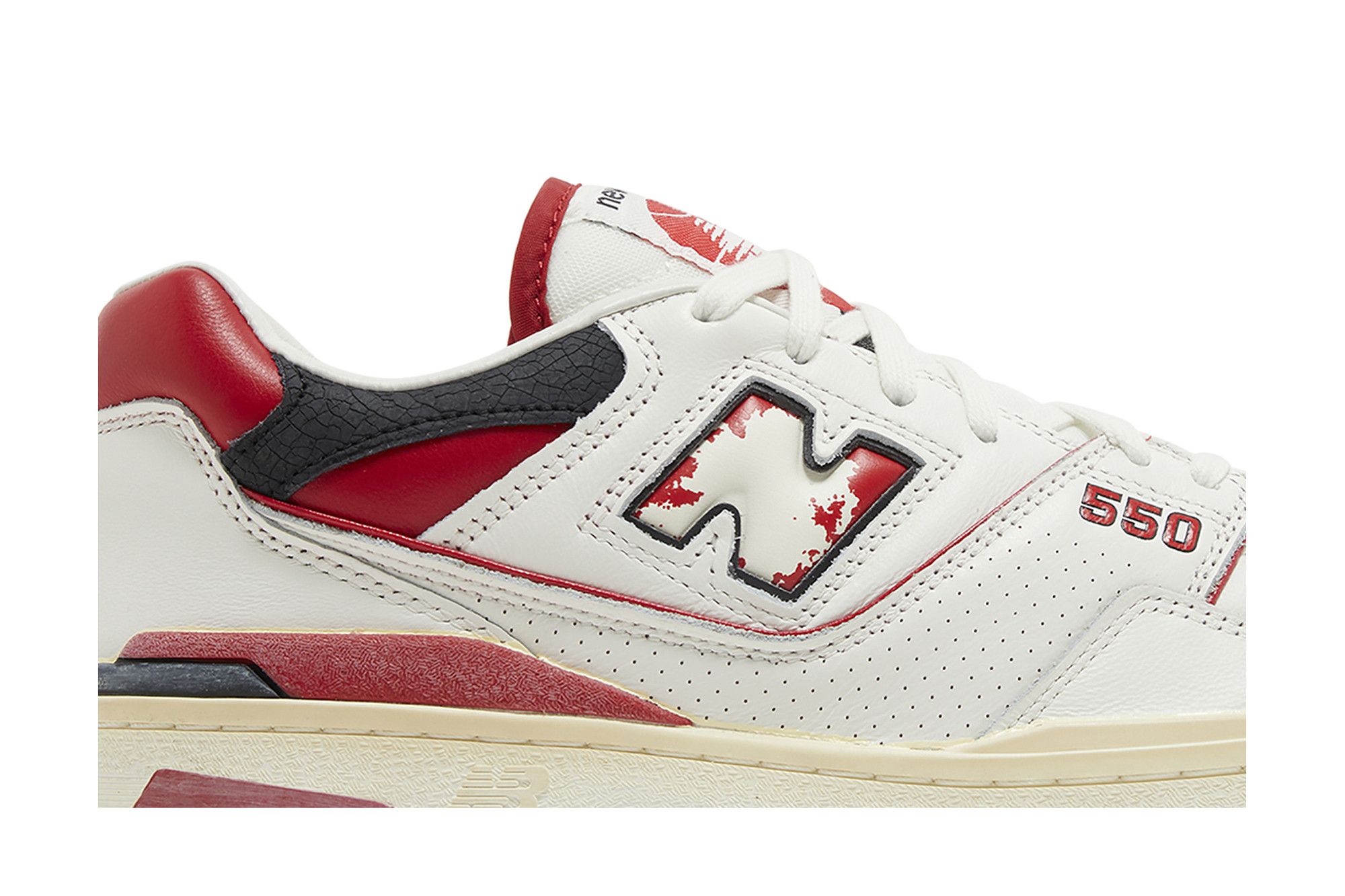 Lookbook New Balance NB 550 "復古紅" 防滑 低筒 復古籃球鞋 男女款 白紅色