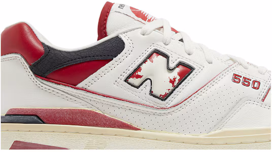 Lookbook New Balance NB 550 "復古紅" 防滑 低筒 復古籃球鞋 男女款 白紅色