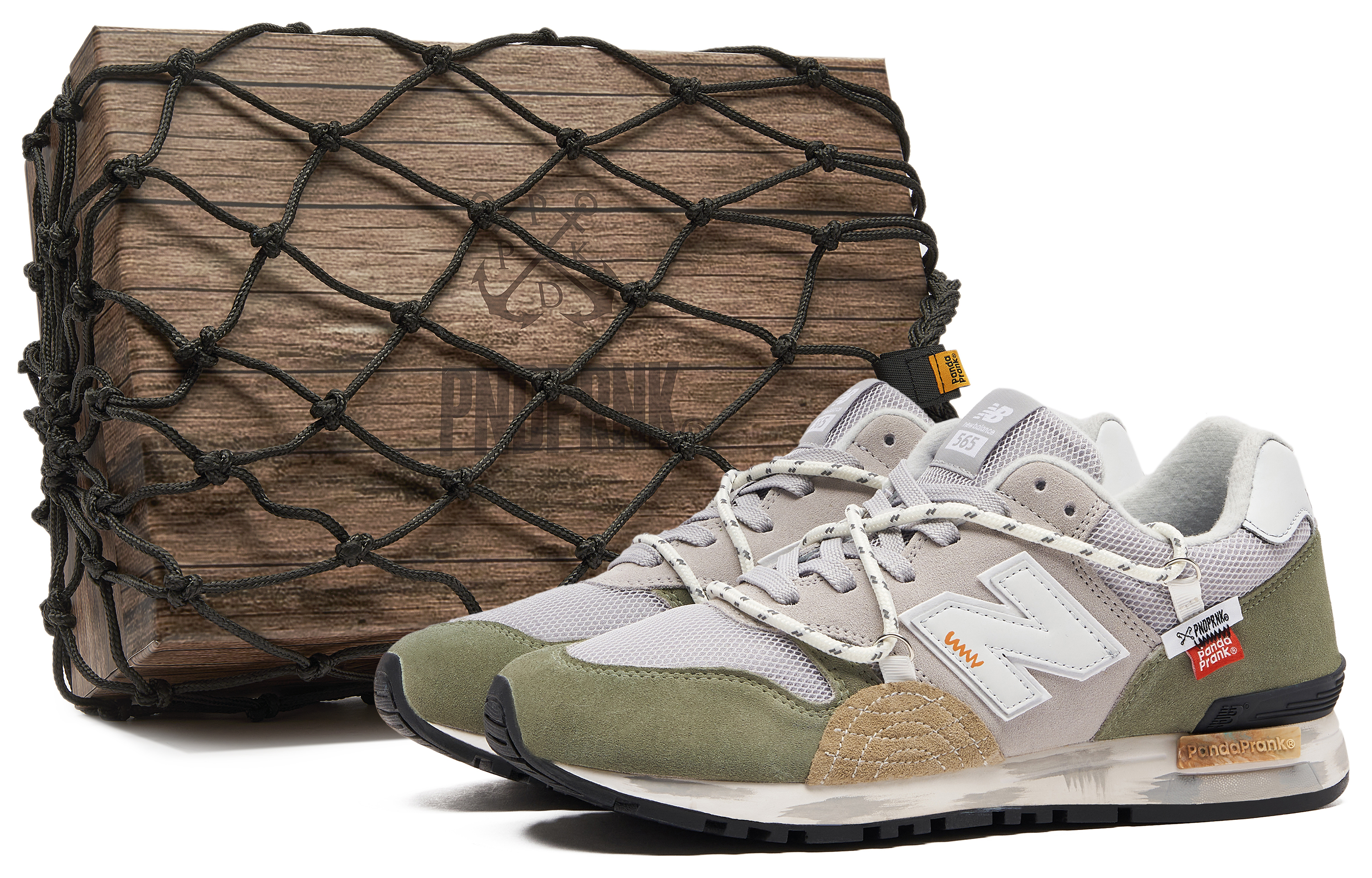 New Balance 565 Panda Prank Sailing Era White Green Mid-Top Running Shoes ML565CLG (TeamH - Men's and Women's Wander S-BOX Sneakers)