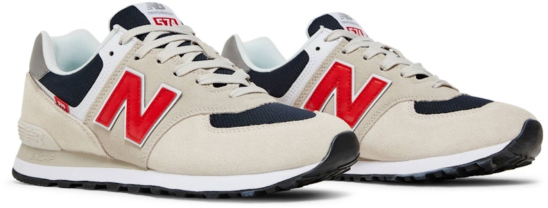 New Balance 574 'Beige Red Blue' ML574SJ2 Cheap New Balance 574 'Beige Red Blue' ML574SJ2