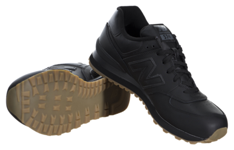 Shop 新百伦 NB 574 皮革 耐磨防滑 低帮 跑步鞋 男款 黑色