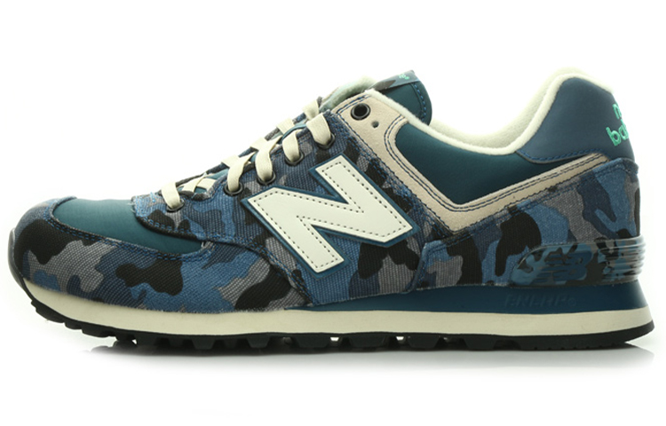 Buy New Balance 574系列 復古低幫跑步鞋 男女同款 藍色 迷彩色