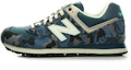 Buy New Balance 574系列 復古低幫跑步鞋 男女同款 藍色 迷彩色