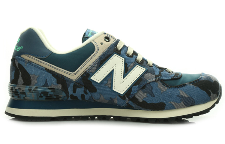 Order New Balance 574系列 復古低幫跑步鞋 男女同款 藍色 迷彩色