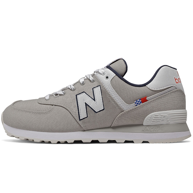 Buy New Balance NB 574 低帮 跑步鞋 男款 白灰色 D寬