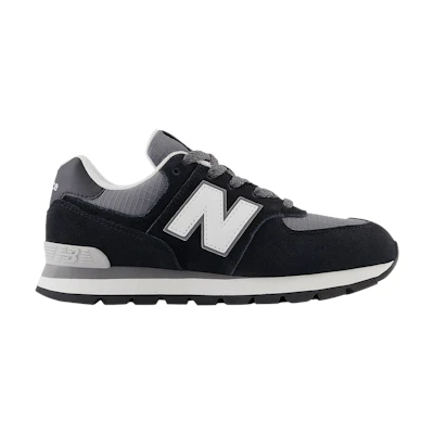 (GS) NB 574 Big Kid Wide 'Black White'