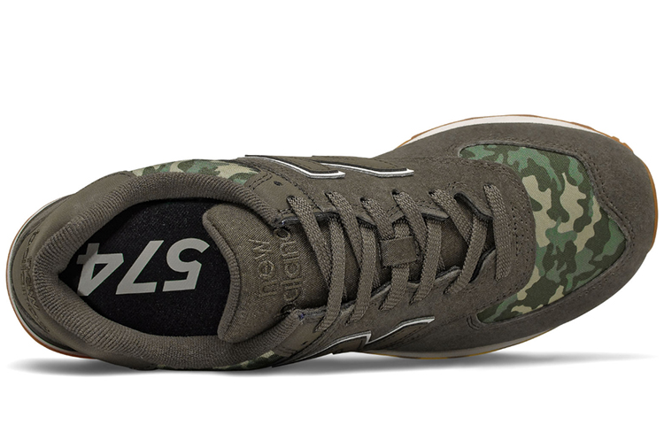 Lookbook New Balance NB 574 低帮 跑步鞋 男女同款 迷彩棕 D寬