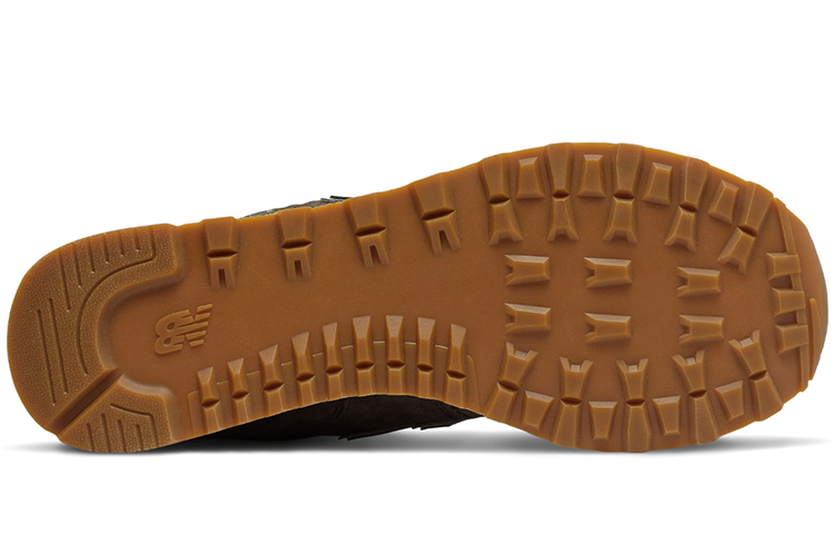 Shop New Balance NB 574 低帮 跑步鞋 男女同款 迷彩棕 D寬