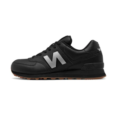 NB 574 Leather Shoes 'Black Silver'