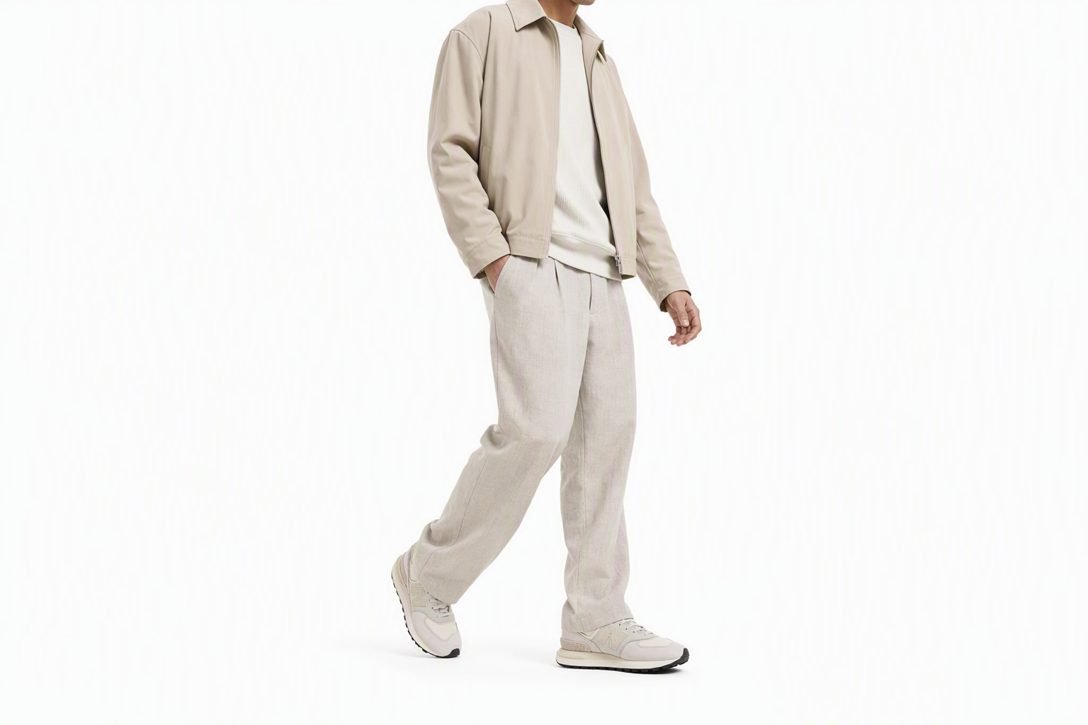 Order New Balance 舒適 百搭減震耐磨 低幫 休閒跑步鞋 男款 白灰色