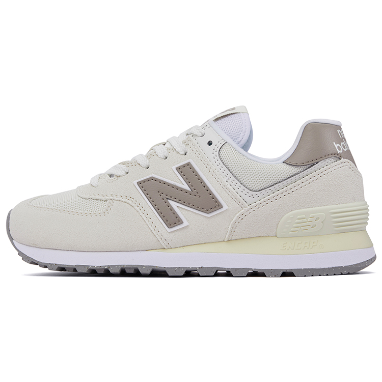 New Balance 574 Low-Top Casual Shoes - Off-White Fabric & Suede Classic U574ESC