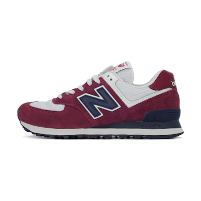NB 574 Shoes Wine Red/White