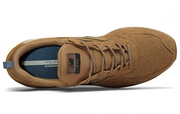 New Balance 574 Luxe Tan Gum Pria Wanita MS574CB Lookbook New Balance 574 Luxe Tan Gum Pria Wanita MS574CB