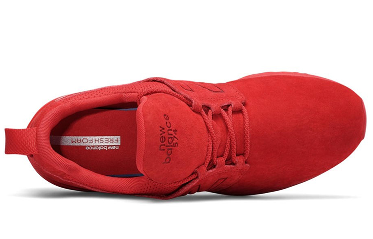 Lookbook New Balance 574 運動風 純紅色