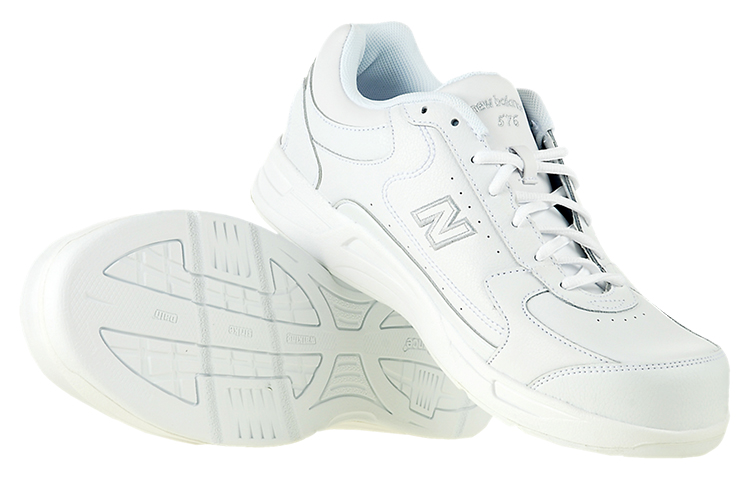 Shop New Balance 576系列 耐磨減震 低筒運動休閒鞋 白銀
