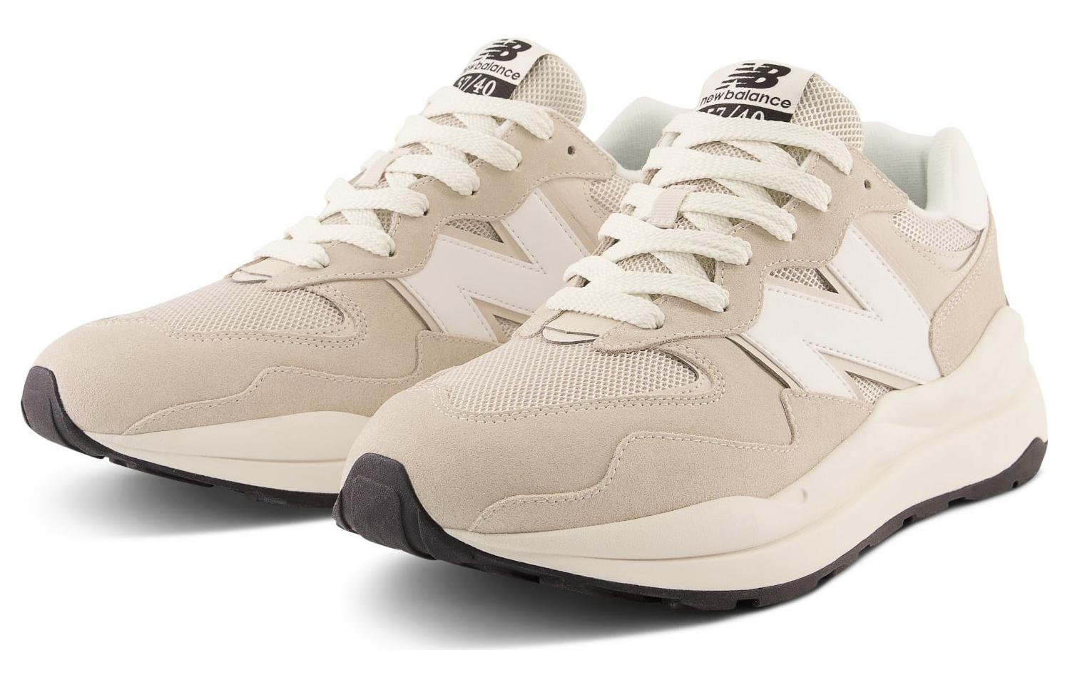 Shop New Balance 5740系列 減震防滑耐磨 低筒 跑步鞋 男女同款 米棕色