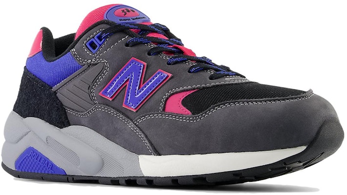 New Balance NB 580 耐磨 低幫 跑步鞋 男款 黑灰紫 Lookbook New Balance NB 580 耐磨 低幫 跑步鞋 男款 黑灰紫