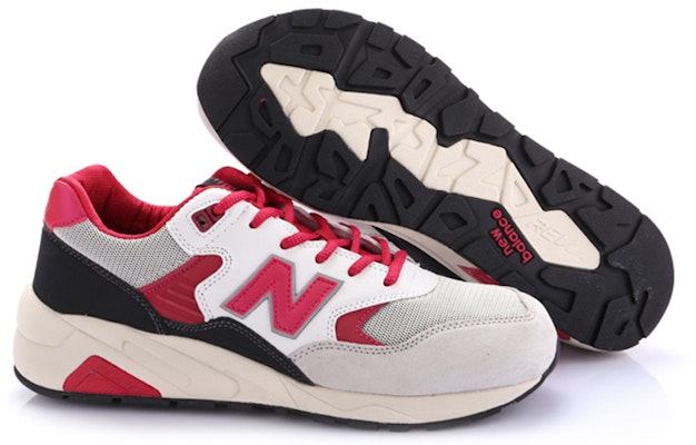 New Balance NB 580 低幫 跑步鞋 男女同款 灰紅色 Shop New Balance NB 580 低幫 跑步鞋 男女同款 灰紅色