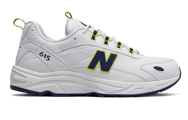 Order New Balance 615 D-Wide Bianco/Blu/Giallo ML615DA