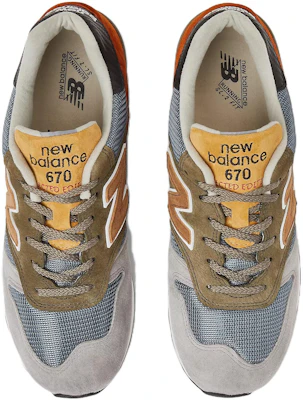 New Balance 670 MiUK Edizione Selezionata Grigio Verde Blu M670SED Shop New Balance 670 MiUK Edizione Selezionata Grigio Verde Blu M670SED