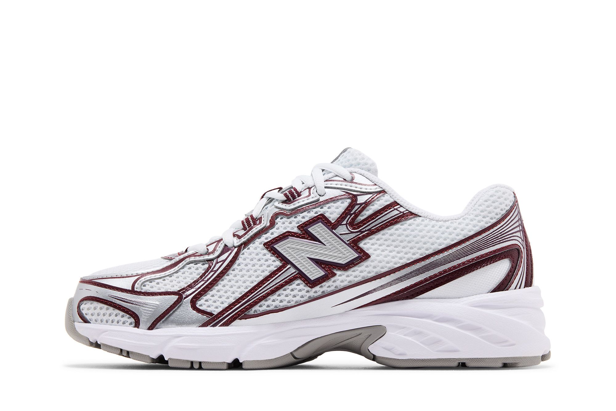 Lookbook New Balance 740v2 White Burgundy Silver U740JW2