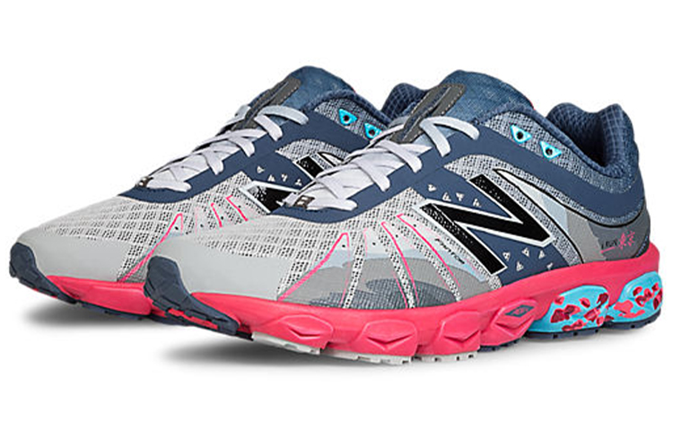 Order New Balance 890系列 v4 減震防滑耐磨 低幫跑步鞋 灰藍粉
