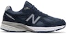 New Balance 990v4 Made in USA 2023 'Navy' Lelaki Wanita Kasut Original Navy U990NV4
